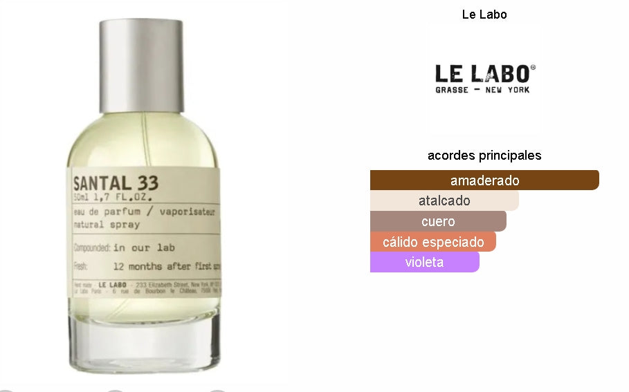 Le Labo Santal 33 por Le Labo Eau De Parfum 100ML