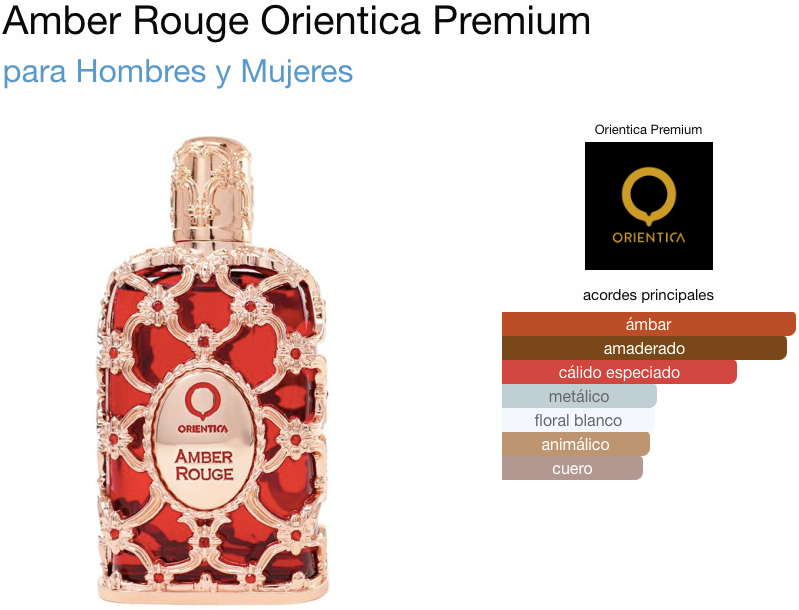 Amber Rouge Orientica EDP 80ml