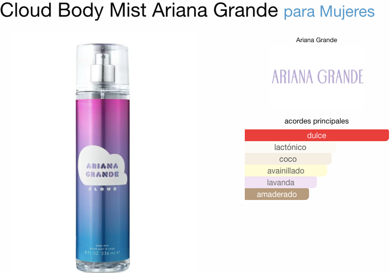 ARIANA G. CLOUD 236 ML. BODY MIST