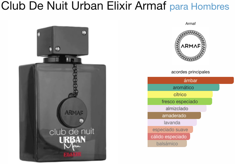 Club De Nuit Urban Elixir Armaf EDP 105ml