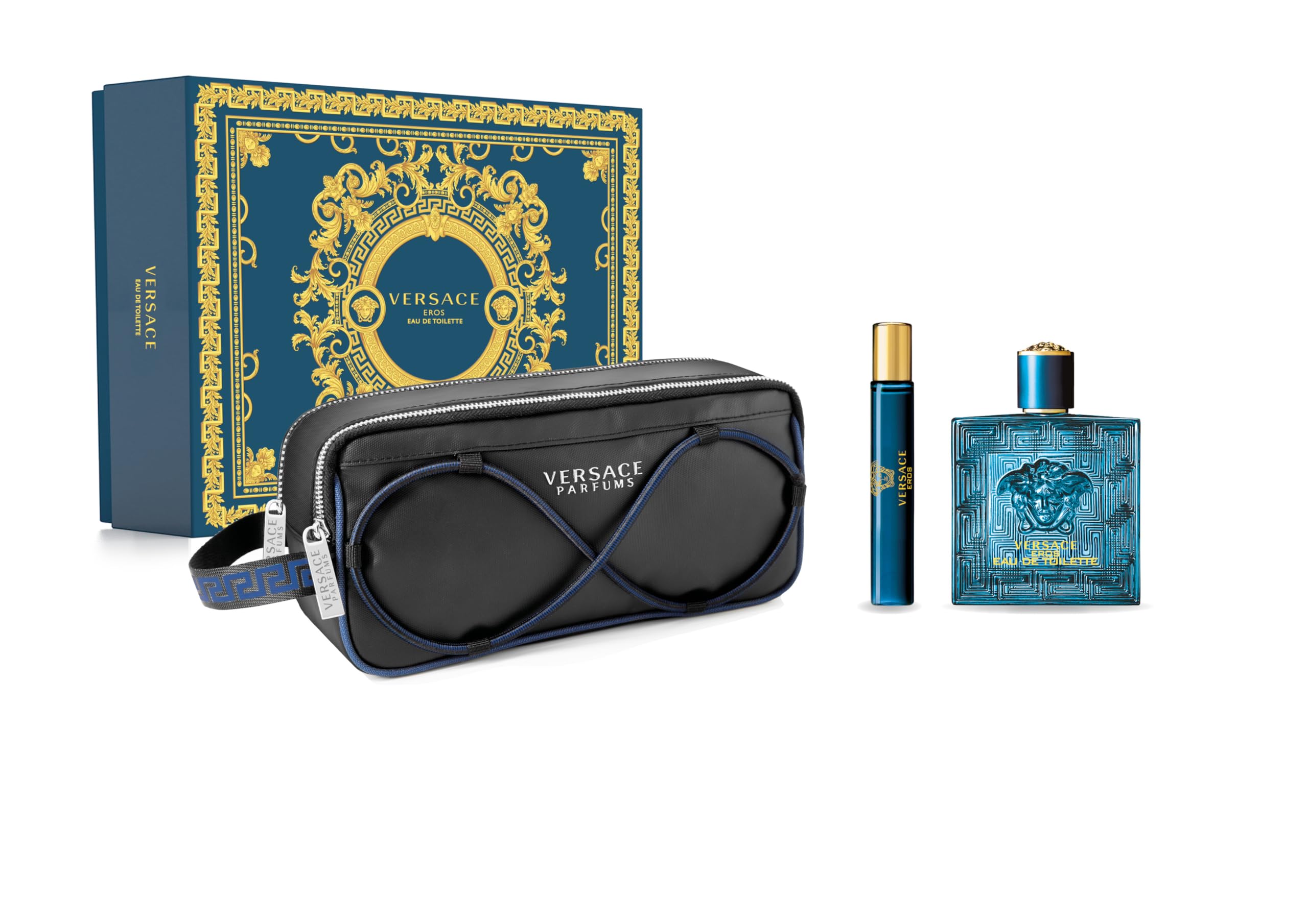 SET VERSACE EROS 100ML EDT + MINI + MARICONERA