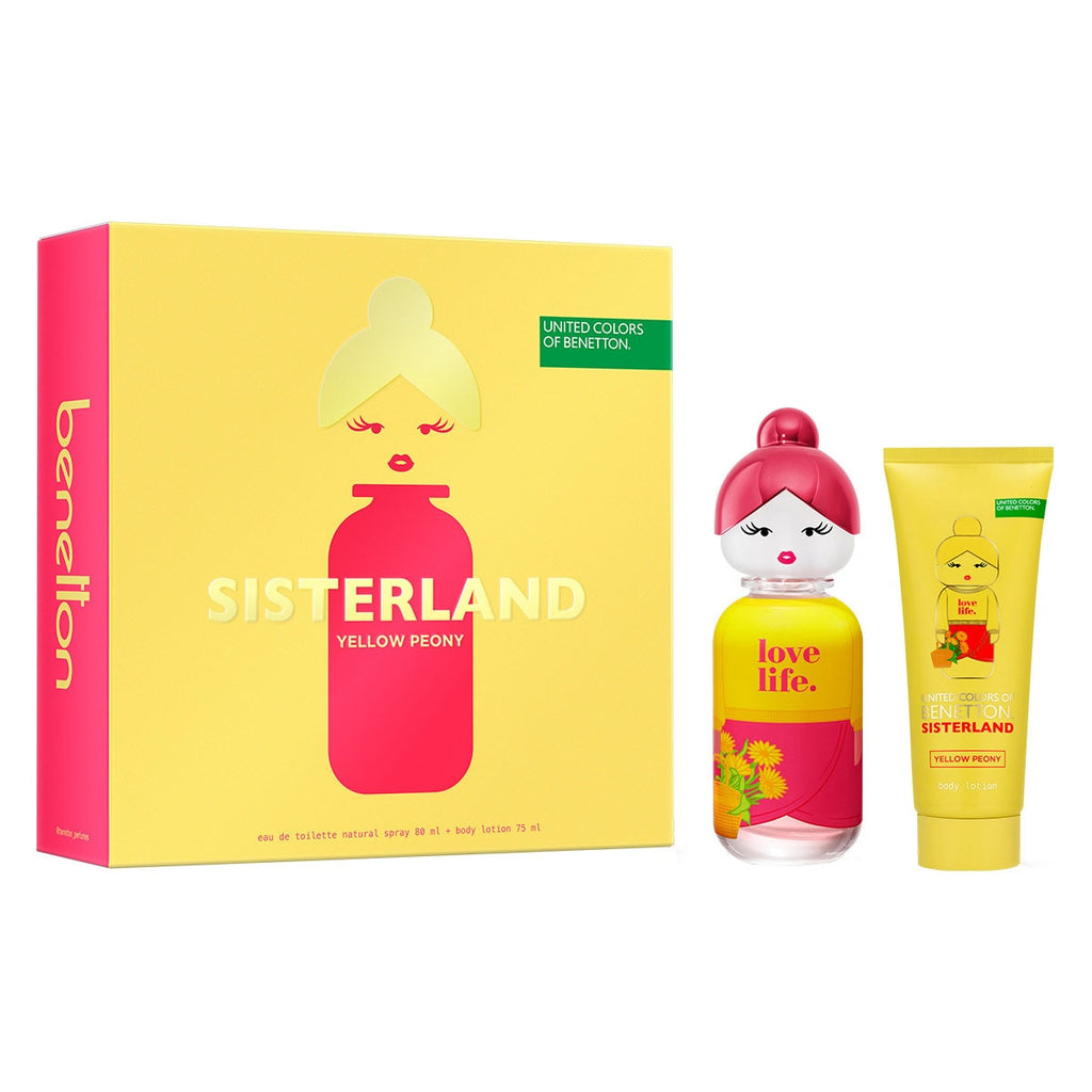 SET BENETTON SISTERLAND YELLOW PEONY 100ML EDT +  CREMA