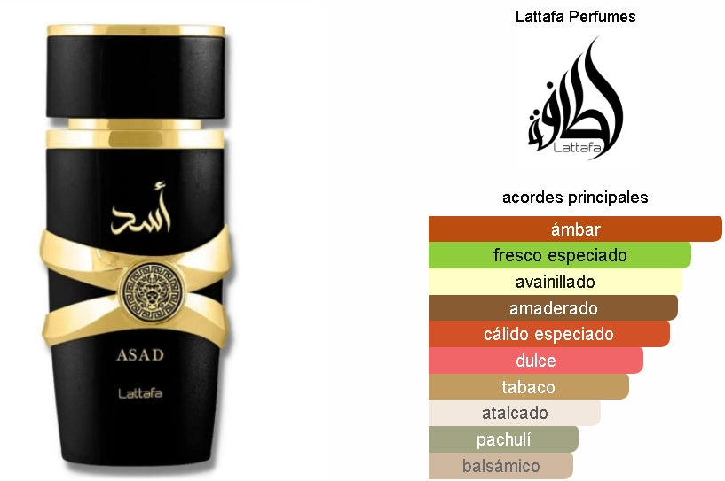 SET LATTAFA ASAD 100ML EDP. + LOCION PARA EL CABELLO + BODY LOTION