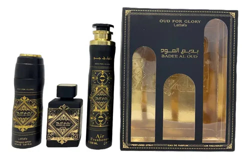SET Bade'e Al Oud Oud for Glory Lattafa  3PZ