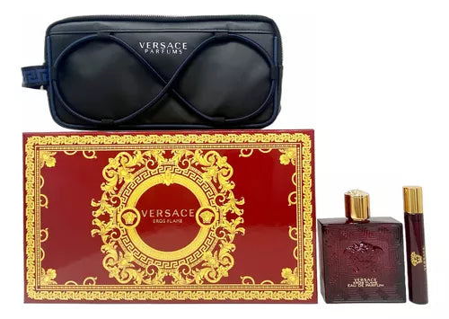 Set Hombre Versace Eros Flame 3 Pzas Perfume 100 Ml Edp