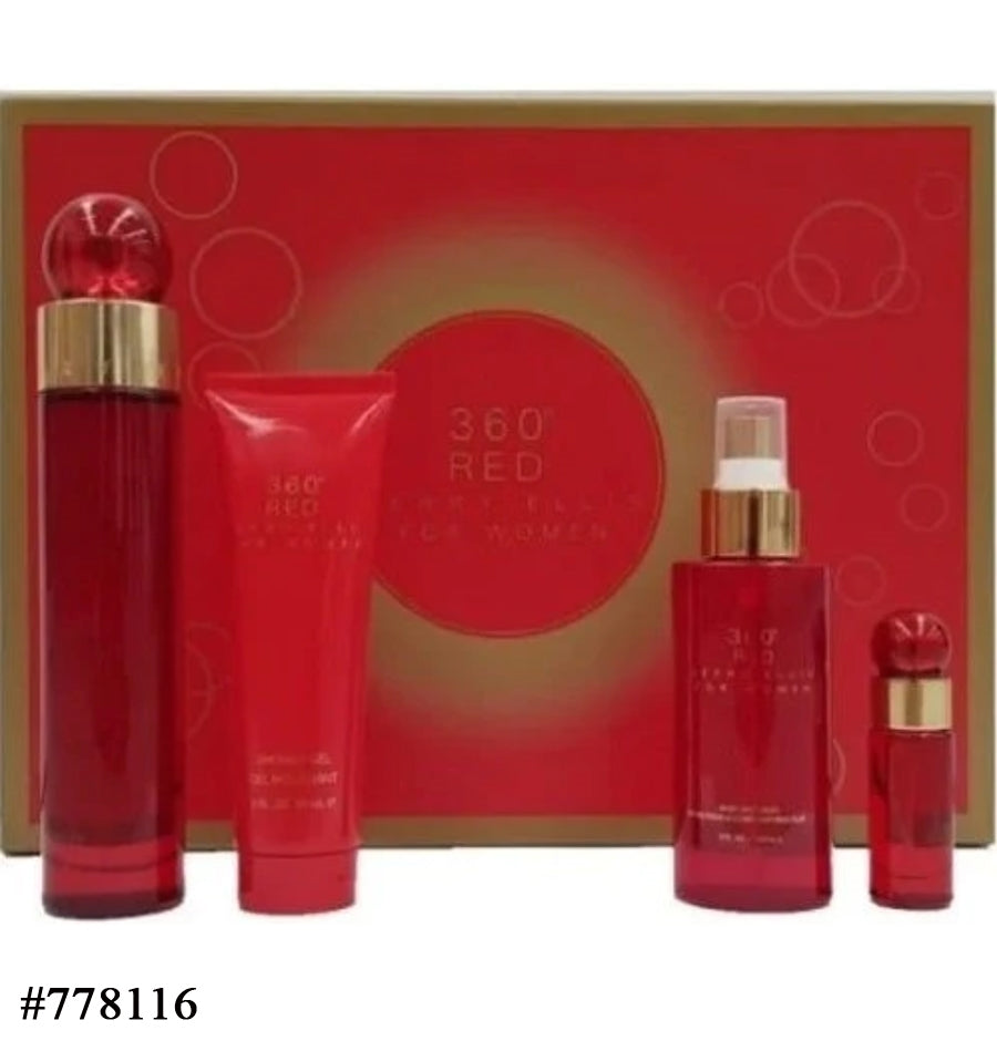 SET PERRY E. 360° RED 100ML EDP + SHOWER GEL + BODY LOTION + MINI