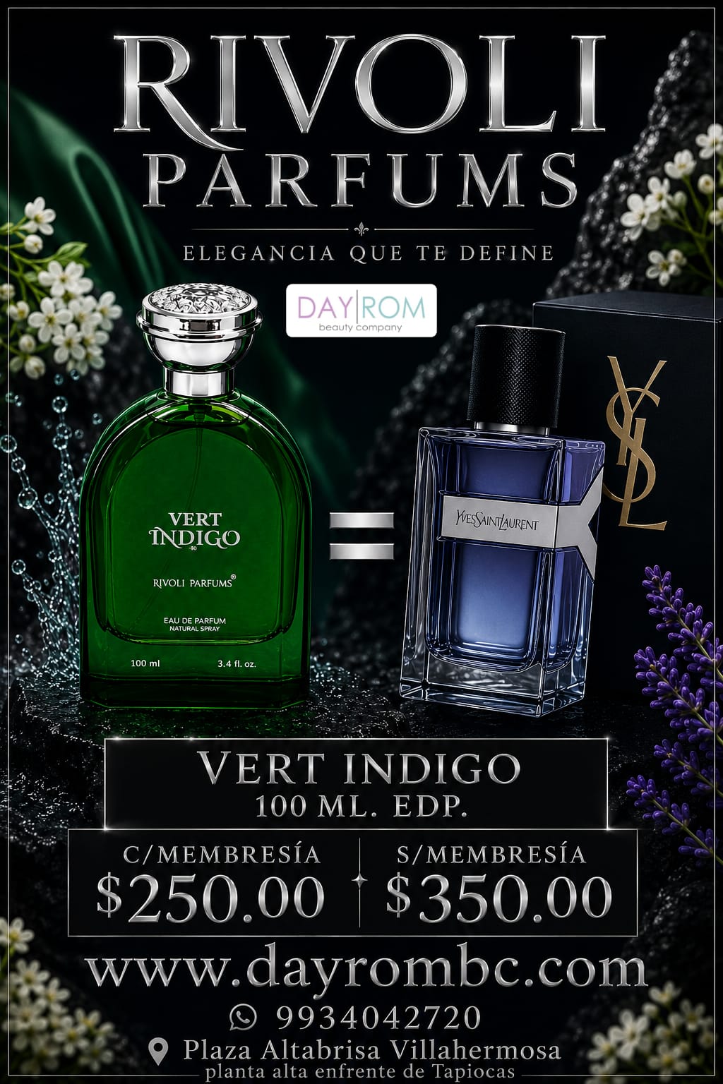 RIVOLI PARFUMS VERT INDIGO 100 ML EDP.