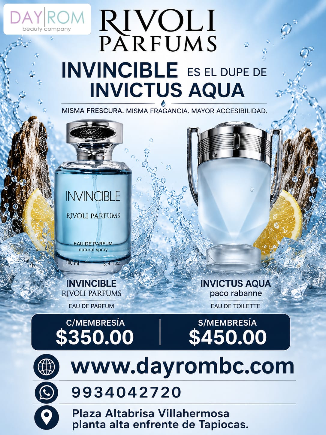RIVOLI PARFUMS INVINCIBLE 100 ML. EDP.
