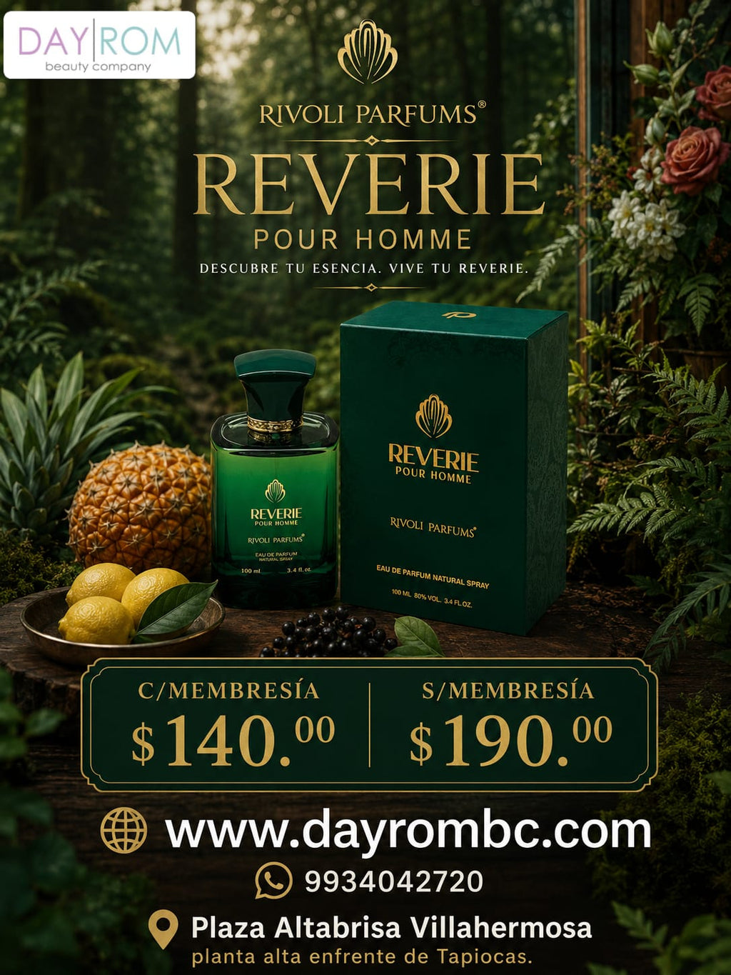 RIVOLI PARFUMS REVERIE POUR HOMME 100 ML . EDP