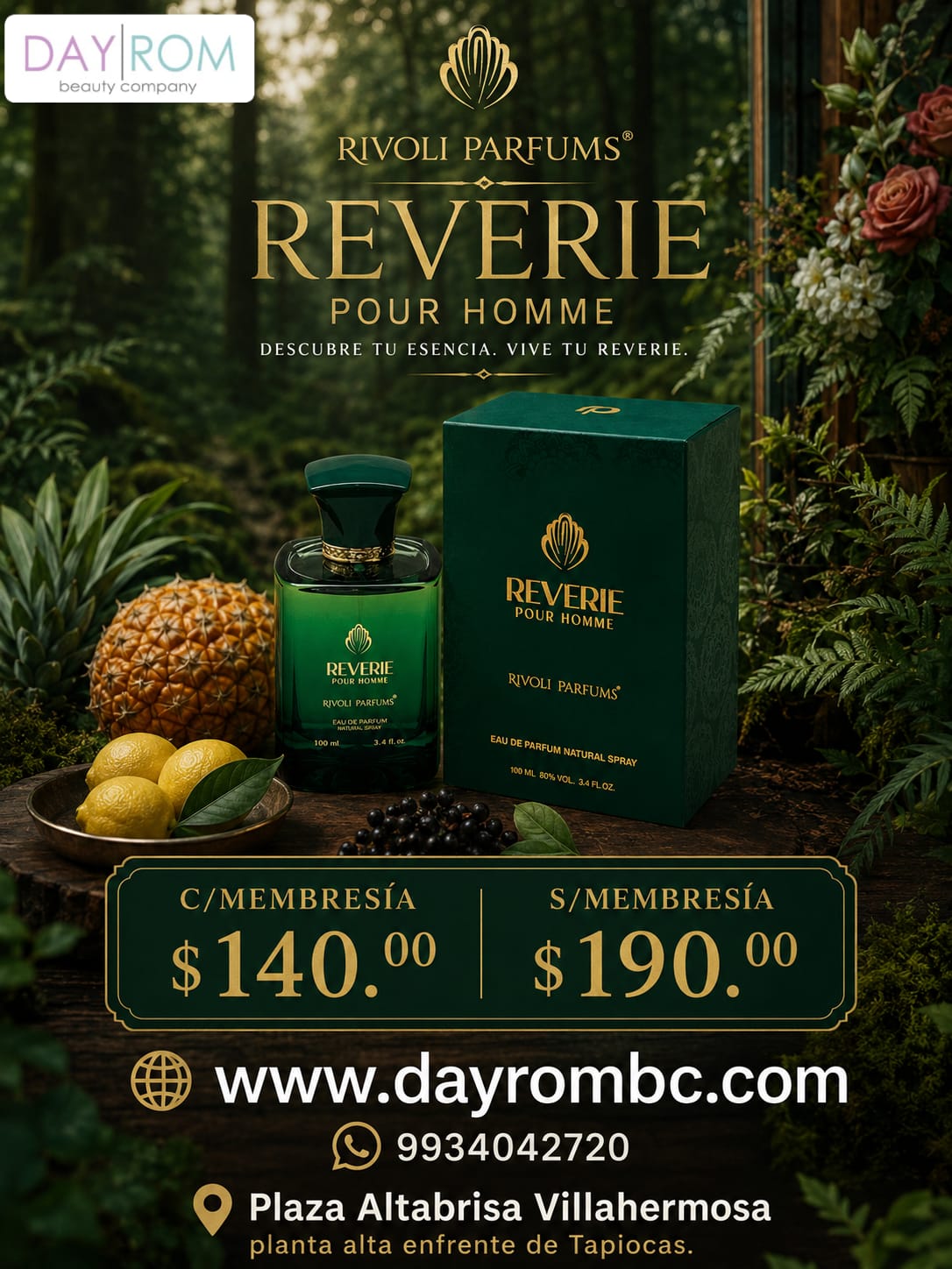 RIVOLI PARFUMS REVERIE POUR HOMME 100 ML . EDP