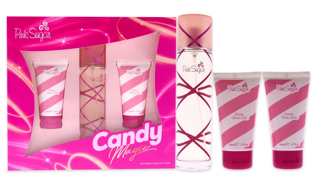 SET PINK SUGAR 100 MLE EDT. + SHOWER GEL + BODY LOTTION